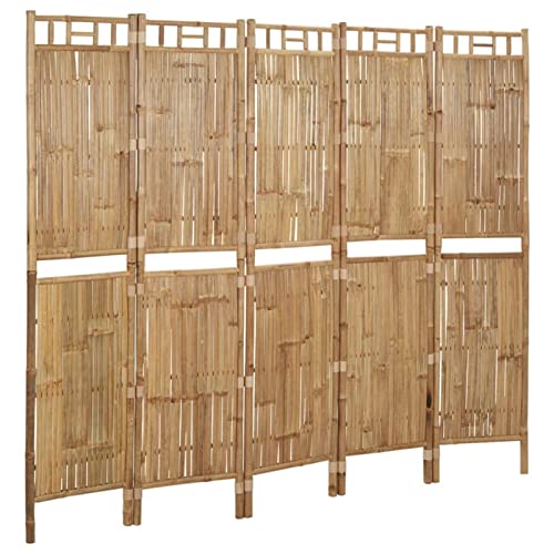 Lechnical 5-Panel Room Divider Bamboo 200x180 cm,Room Divider,Room Divider Screen,Bedroom Panel Screen,Bedroom Furniture 2 Lechnical 5-Panel Room Divider Bamboo 200x180 cm,Room Divider,Room Divider Screen,Bedroom Panel Screen,Bedroom Furniture - Image 2
