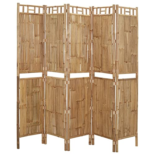 Lechnical 5-Panel Room Divider Bamboo 200x180 cm,Room Divider,Room Divider Screen,Bedroom Panel Screen,Bedroom Furniture 3 Lechnical 5-Panel Room Divider Bamboo 200x180 cm,Room Divider,Room Divider Screen,Bedroom Panel Screen,Bedroom Furniture - Image 3