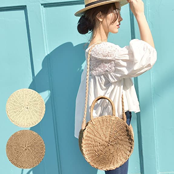 MAOYUTOU Straw Vintage Bamboo Bag Handbag Women's Woven Bag Summer Beach Bag Round Boho Bag Women Travel Holiday Leisure Braided Bag, brown, 1 6 MAOYUTOU Straw Vintage Bamboo Bag Handbag Women's Woven Bag Summer Beach Bag Round Boho Bag Women Travel Holiday Leisure Braided Bag, brown, 1 - Image 6