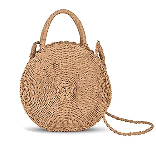 MAOYUTOU Straw Vintage Bamboo Bag Handbag Women's Woven Bag Summer Beach Bag Round Boho Bag Women Travel Holiday Leisure Braided Bag, brown, 1 1 MAOYUTOU Straw Vintage Bamboo Bag Handbag Women's Woven Bag Summer Beach Bag Round Boho Bag Women Travel Holiday Leisure Braided Bag, brown, 1