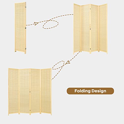 Multigot Folding Room Dividers, 4 Panel Bamboo Privacy Screen, Portable Partition Wall for Bedroom Living Room Office 2 Multigot Folding Room Dividers, 4 Panel Bamboo Privacy Screen, Portable Partition Wall for Bedroom Living Room Office - Image 2