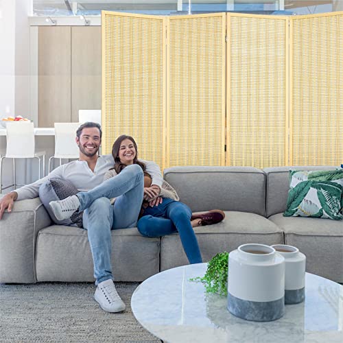 Multigot Folding Room Dividers, 4 Panel Bamboo Privacy Screen, Portable Partition Wall for Bedroom Living Room Office 6 Multigot Folding Room Dividers, 4 Panel Bamboo Privacy Screen, Portable Partition Wall for Bedroom Living Room Office - Image 6