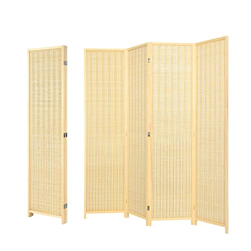 Multigot Folding Room Dividers, 4 Panel Bamboo Privacy Screen, Portable Partition Wall for Bedroom Living Room Office 1 Multigot Folding Room Dividers, 4 Panel Bamboo Privacy Screen, Portable Partition Wall for Bedroom Living Room Office