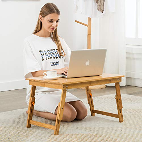 Large Laptop Tray Desk Nnewvante 65x45cm Bamboo Floor Desk Low Table Bed Tray Table,Foldable Adjustable Study Writing Gaming Breakfast Serving Floor Table Support 18in Laptop w' 4 Leg Lock 3 Large Laptop Tray Desk Nnewvante 65x45cm Bamboo Floor Desk Low Table Bed Tray Table,Foldable Adjustable Study Writing Gaming Breakfast Serving Floor Table Support 18in Laptop w' 4 Leg Lock - Image 3