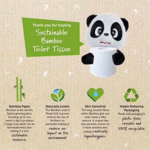 Panda Soft - 48 x 240 Sheet - Bamboo Toilet Rolls - 3 Ply - Plastic Free Packaging - 100% FSC 3 Panda Soft - 48 x 240 Sheet - Bamboo Toilet Rolls - 3 Ply - Plastic Free Packaging - 100% FSC - Image 3