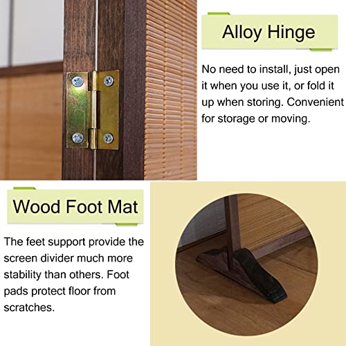 Privacy Dividers for Rooms, Flexible Folding Wall Divider for Home Office Kitchen Living Room Teahouse Restaurant, Eco-friendly Bamboo Room Separator Screen 6 Privacy Dividers for Rooms, Flexible Folding Wall Divider for Home Office Kitchen Living Room Teahouse Restaurant, Eco-friendly Bamboo Room Separator Screen - Image 6