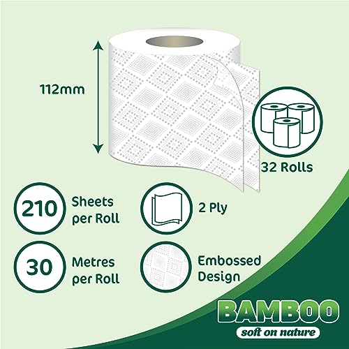 Quilted Bamboo Rolls | Soft on Nature Eco Toilet Tissue Paper | 2ply | Unbleached | UK Made (32) 3 Quilted Bamboo Rolls | Soft on Nature Eco Toilet Tissue Paper | 2ply | Unbleached | UK Made (32) - Image 3