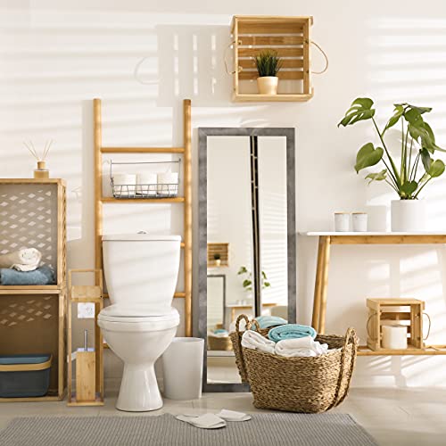 Relaxdays Toilet Roll Holder, Free-Standing, Wooden, Bamboo, Brush Storage, Suite Set, HxWxD: 74x20x20 cm, Natural, 74 x 20 x 20 cm 5 Relaxdays Toilet Roll Holder, Free-Standing, Wooden, Bamboo, Brush Storage, Suite Set, HxWxD: 74x20x20 cm, Natural, 74 x 20 x 20 cm - Image 5