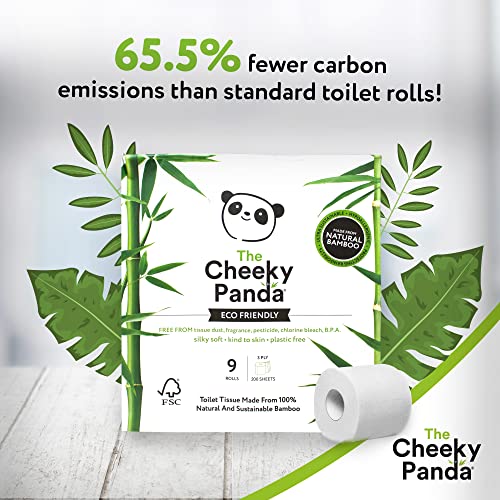 The Cheeky Panda Bamboo Toilet Paper – 9 Rolls of Toilet Paper | Plastic Free Packaging and Sustainable Toilet Tissue | 100% Compostable 4 The Cheeky Panda Bamboo Toilet Paper – 9 Rolls of Toilet Paper | Plastic Free Packaging and Sustainable Toilet Tissue | 100% Compostable - Image 4