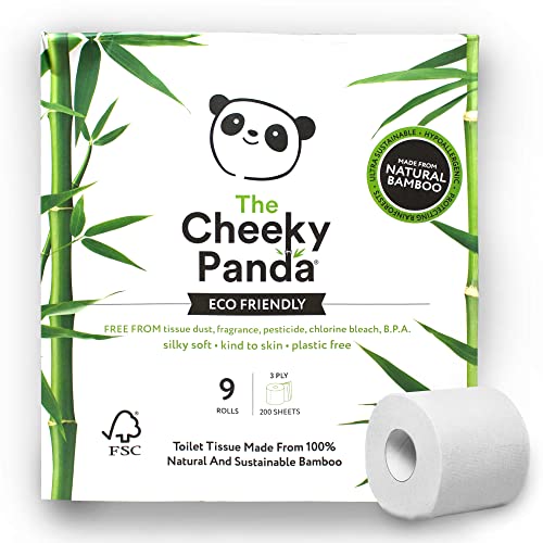 The Cheeky Panda Bamboo Toilet Paper – 9 Rolls of Toilet Paper | Plastic Free Packaging and Sustainable Toilet Tissue | 100% Compostable 1 The Cheeky Panda Bamboo Toilet Paper – 9 Rolls of Toilet Paper | Plastic Free Packaging and Sustainable Toilet Tissue | 100% Compostable