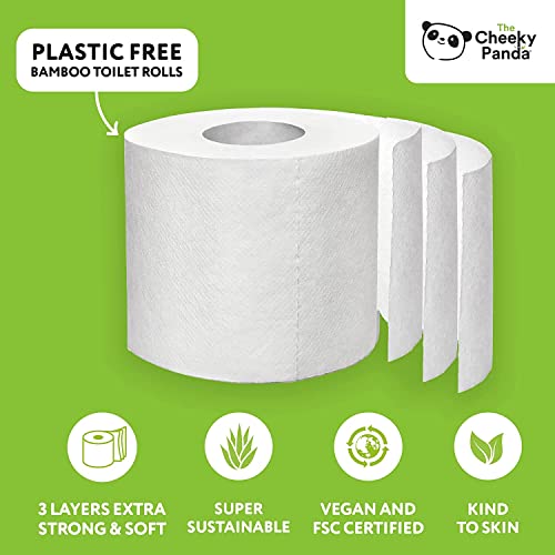 The Cheeky Panda Bamboo Toilet Rolls Bulk Buy – 45 Rolls (5 Packs of 9) | 3 Ply Toilet Paper | Plastic Free Packaging and Sustainable Tissue Paper | Compostable Loo Roll 2 The Cheeky Panda Bamboo Toilet Rolls Bulk Buy – 45 Rolls (5 Packs of 9) | 3 Ply Toilet Paper | Plastic Free Packaging and Sustainable Tissue Paper | Compostable Loo Roll - Image 2