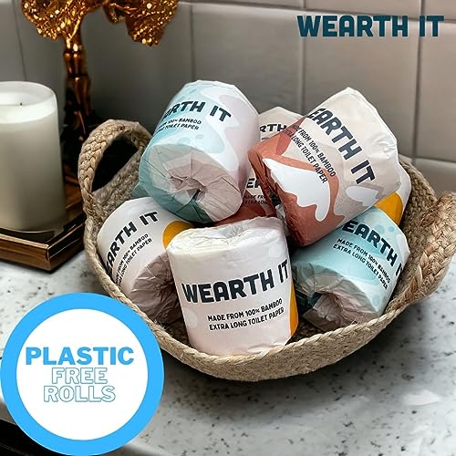 Wearth It - Bamboo Toilet Rolls, Eco-friendly 3-ply, 300 Sheets, Box of 24 Toilet Rolls Bulk Buy | Soft, Strong, Sustainable, Biodegradable, Plastic-Free & Scent-Free Toilet Paper 5 Wearth It - Bamboo Toilet Rolls, Eco-friendly 3-ply, 300 Sheets, Box of 24 Toilet Rolls Bulk Buy | Soft, Strong, Sustainable, Biodegradable, Plastic-Free & Scent-Free Toilet Paper - Image 5