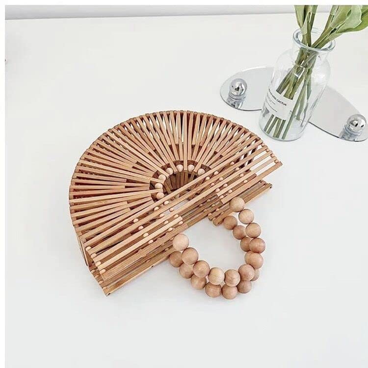 Women's Bamboo Handbag, Handmade Straw Bag, Handbag Bamboo Wallet Natural Basket Bag for Summer Beach 6 Women's Bamboo Handbag, Handmade Straw Bag, Handbag Bamboo Wallet Natural Basket Bag for Summer Beach - Image 6