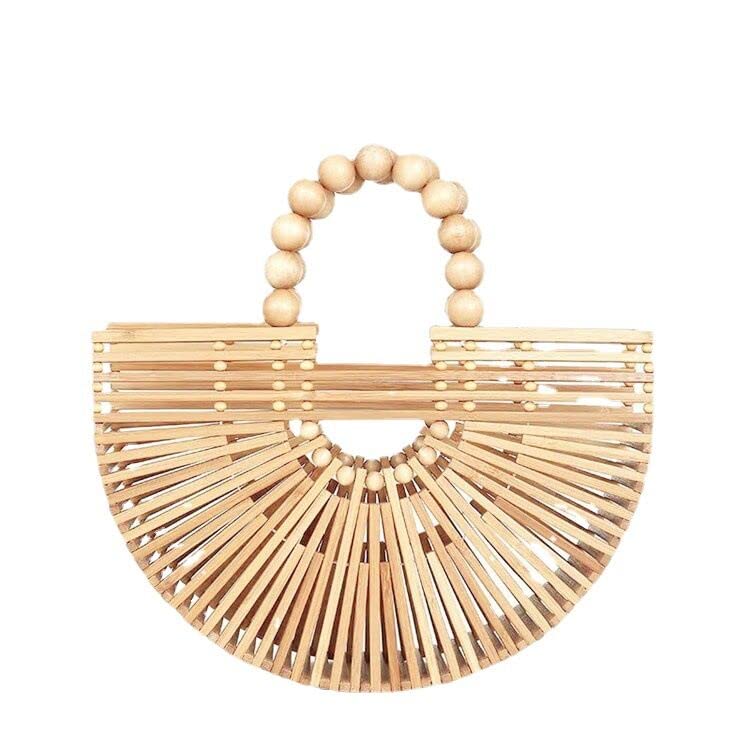 Women's Bamboo Handbag, Handmade Straw Bag, Handbag Bamboo Wallet Natural Basket Bag for Summer Beach 7 Women's Bamboo Handbag, Handmade Straw Bag, Handbag Bamboo Wallet Natural Basket Bag for Summer Beach - Image 7