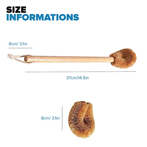 WorldFront Naturals Toilet Bowl Brush - Natural Coconut Fiber Golf Head & Long Wooden Handle for Effective Cleaning for Bathroom Toilet - Eco-Friendly & Durable - 2 Pack Brushes with 2 Wall Hooks 3 WorldFront Naturals Toilet Bowl Brush - Natural Coconut Fiber Golf Head & Long Wooden Handle for Effective Cleaning for Bathroom Toilet - Eco-Friendly & Durable - 2 Pack Brushes with 2 Wall Hooks - Image 3