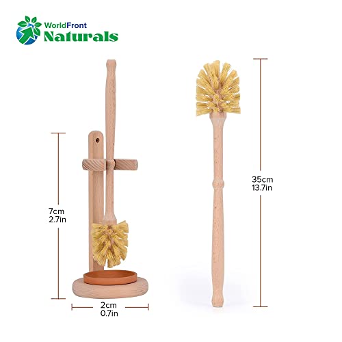 WorldFront Naturals Wooden Toilet Brush with Long Beechwood Handle & Sisals Bristals for 360C Deep Bathroom Cleaning - Bamboo, Natural, Sturdy & Durable Toilet Washing Brushes with Stand 2 WorldFront Naturals Wooden Toilet Brush with Long Beechwood Handle & Sisals Bristals for 360C Deep Bathroom Cleaning - Bamboo, Natural, Sturdy & Durable Toilet Washing Brushes with Stand - Image 2
