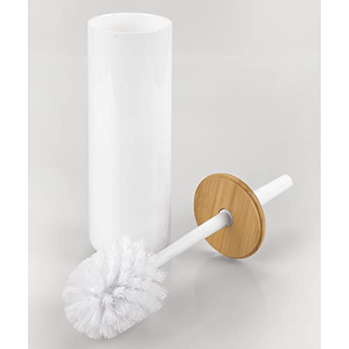 mDesign Toilet Brush and Holder – Toilet Brush Holder Set for Cleaning Bathroom – Ideal Bathroom Accessories – Bamboo/White 6 mDesign Toilet Brush and Holder – Toilet Brush Holder Set for Cleaning Bathroom – Ideal Bathroom Accessories – Bamboo/White - Image 6