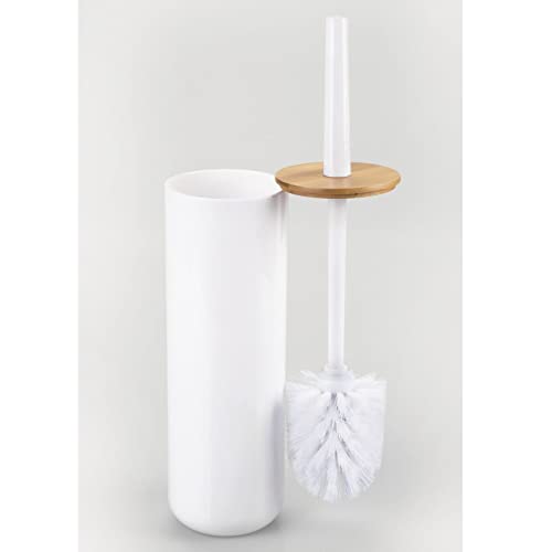 mDesign Toilet Brush and Holder – Toilet Brush Holder Set for Cleaning Bathroom – Ideal Bathroom Accessories – Bamboo/White 7 mDesign Toilet Brush and Holder – Toilet Brush Holder Set for Cleaning Bathroom – Ideal Bathroom Accessories – Bamboo/White - Image 7