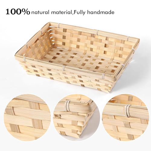 10 pcs Natural Bamboo Basket Gift Hampers Retail Display Home Organizer (Medium) 2 10 pcs Natural Bamboo Basket Gift Hampers Retail Display Home Organizer (Medium) - Image 2