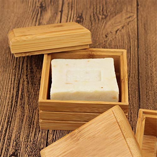 2 PCS Bamboo Soap Dish Holder, Natural Wooden Soap Storage, Handmade Soap Case with Lid for Soap Holder, Square Wood Soap Boxes for Kitchen Bathroom Shower Sponges 4 2 PCS Bamboo Soap Dish Holder, Natural Wooden Soap Storage, Handmade Soap Case with Lid for Soap Holder, Square Wood Soap Boxes for Kitchen Bathroom Shower Sponges - Image 4