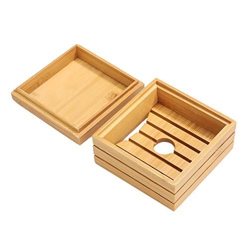 2 PCS Bamboo Soap Dish Holder, Natural Wooden Soap Storage, Handmade Soap Case with Lid for Soap Holder, Square Wood Soap Boxes for Kitchen Bathroom Shower Sponges 1 2 PCS Bamboo Soap Dish Holder, Natural Wooden Soap Storage, Handmade Soap Case with Lid for Soap Holder, Square Wood Soap Boxes for Kitchen Bathroom Shower Sponges