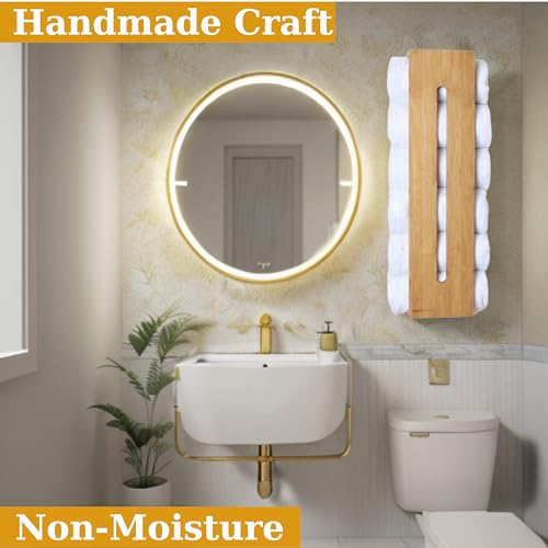 2 PCS Bathroom Towel Storage and Towel holders, Towel Rack Wall Can Holds Up to 6 Large (160X100) of Rolled Towels, Suitable for Bath Towels and Hand Towels, Bamboo Bathroom Accessories Wooden Colour 2 2 PCS Bathroom Towel Storage and Towel holders, Towel Rack Wall Can Holds Up to 6 Large (160X100) of Rolled Towels, Suitable for Bath Towels and Hand Towels, Bamboo Bathroom Accessories Wooden Colour - Image 2