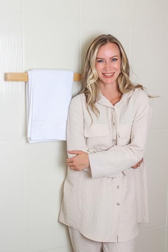 2 PCS Bathroom Towel Storage and Towel holders, Towel Rack Wall Can Holds Up to 6 Large (160X100) of Rolled Towels, Suitable for Bath Towels and Hand Towels, Bamboo Bathroom Accessories Wooden Colour 3 2 PCS Bathroom Towel Storage and Towel holders, Towel Rack Wall Can Holds Up to 6 Large (160X100) of Rolled Towels, Suitable for Bath Towels and Hand Towels, Bamboo Bathroom Accessories Wooden Colour - Image 3