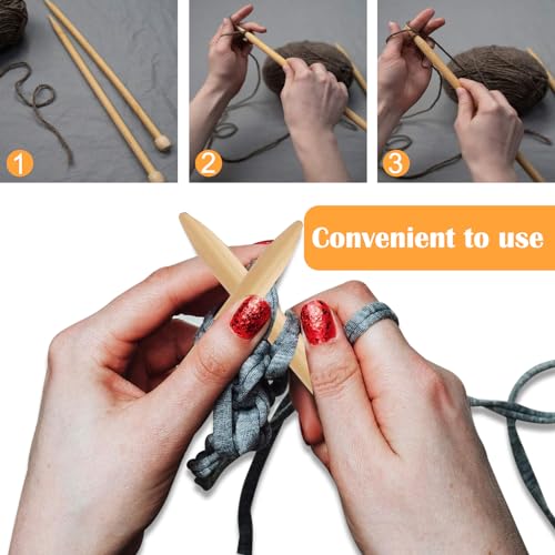 2 Pcs 15mm Bamboo Knitting Needles, 25cm Long, Large, Arthritic-Friendly, Big Knitting Pins for Scarf, Sweater, Blanket 4 2 Pcs 15mm Bamboo Knitting Needles, 25cm Long, Large, Arthritic-Friendly, Big Knitting Pins for Scarf, Sweater, Blanket - Image 4