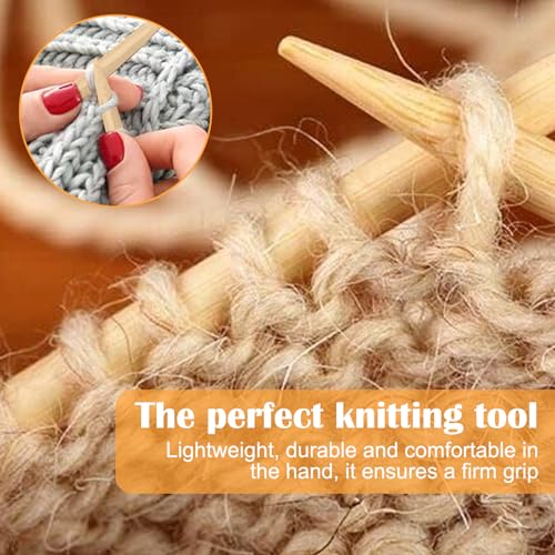2 Pcs 15mm Bamboo Knitting Needles, 25cm Long, Large, Arthritic-Friendly, Big Knitting Pins for Scarf, Sweater, Blanket 5 2 Pcs 15mm Bamboo Knitting Needles, 25cm Long, Large, Arthritic-Friendly, Big Knitting Pins for Scarf, Sweater, Blanket - Image 5