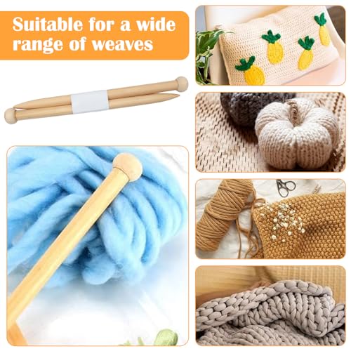 2 Pcs 15mm Bamboo Knitting Needles, 25cm Long, Large, Arthritic-Friendly, Big Knitting Pins for Scarf, Sweater, Blanket 6 2 Pcs 15mm Bamboo Knitting Needles, 25cm Long, Large, Arthritic-Friendly, Big Knitting Pins for Scarf, Sweater, Blanket - Image 6