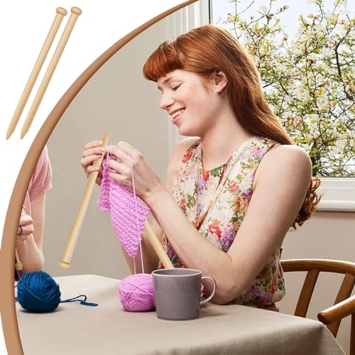 2 Pcs 15mm Bamboo Knitting Needles, 25cm Long, Large, Arthritic-Friendly, Big Knitting Pins for Scarf, Sweater, Blanket 7 2 Pcs 15mm Bamboo Knitting Needles, 25cm Long, Large, Arthritic-Friendly, Big Knitting Pins for Scarf, Sweater, Blanket - Image 7