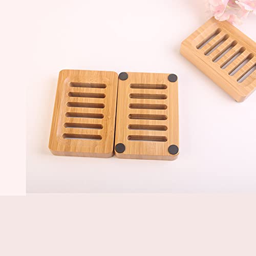 2 Pieces Soap Dishes Natural Wooden Bamboo Soap Dish Drain Soap Holder for Bathroom, Kitchen, Countertop 4 2 Pieces Soap Dishes Natural Wooden Bamboo Soap Dish Drain Soap Holder for Bathroom, Kitchen, Countertop - Image 4