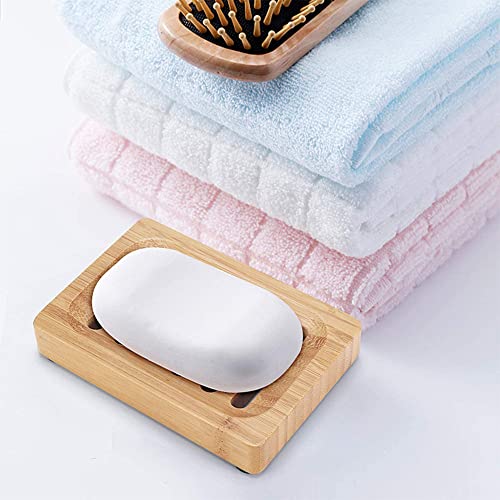 2 Pieces Soap Dishes Natural Wooden Bamboo Soap Dish Drain Soap Holder for Bathroom, Kitchen, Countertop 6 2 Pieces Soap Dishes Natural Wooden Bamboo Soap Dish Drain Soap Holder for Bathroom, Kitchen, Countertop - Image 6