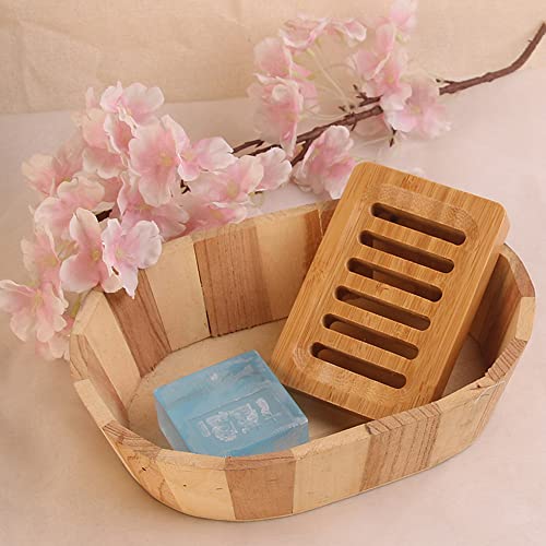2 Pieces Soap Dishes Natural Wooden Bamboo Soap Dish Drain Soap Holder for Bathroom, Kitchen, Countertop 7 2 Pieces Soap Dishes Natural Wooden Bamboo Soap Dish Drain Soap Holder for Bathroom, Kitchen, Countertop - Image 7