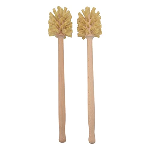 2pcs Wood Toilet Brush With Strong Hemp Bristles - Beechwood Handle, 360° Cleaning Power 2 2pcs Wood Toilet Brush With Strong Hemp Bristles - Beechwood Handle, 360° Cleaning Power - Image 2