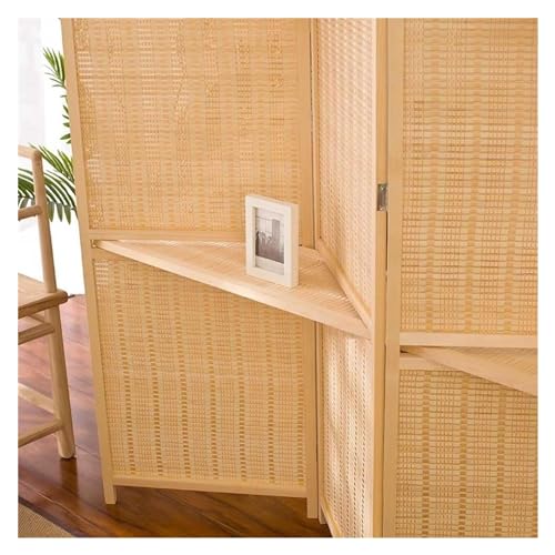 4-Panel Bamboo Room Divider, Folding Privacy Screen With 2 Display Shelves Freestanding Partition Wall Divider For Home Office Bedroom (Color : Natural-4 Panel, Size : H 180cm x L200cm) 5 4-Panel Bamboo Room Divider, Folding Privacy Screen With 2 Display Shelves Freestanding Partition Wall Divider For Home Office Bedroom (Color : Natural-4 Panel, Size : H 180cm x L200cm) - Image 5