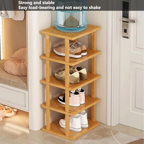CUSROS 8 Tiers Vertical Bamboo Shoe Display Rack, Multi-functional Bamboo Shoe Rack, Minimalist Style, Shelf 5 CUSROS 8 Tiers Vertical Bamboo Shoe Display Rack, Multi-functional Bamboo Shoe Rack, Minimalist Style, Shelf - Image 5