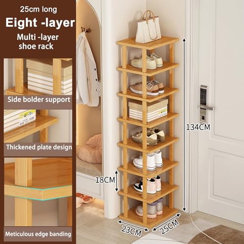 CUSROS 8 Tiers Vertical Bamboo Shoe Display Rack, Multi-functional Bamboo Shoe Rack, Minimalist Style, Shelf 6 CUSROS 8 Tiers Vertical Bamboo Shoe Display Rack, Multi-functional Bamboo Shoe Rack, Minimalist Style, Shelf - Image 6