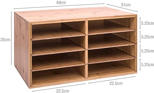 A4 Paper Large File Hygrad Large Bamboo Desktop File Sorter A4 Document Desk Tidy Organiser 8 Compartments Filing Storage, 49 x 31 x 25cm for Papers Stationery Magazines Folders Letters Office Tray 3 A4 Paper Large File Hygrad Large Bamboo Desktop File Sorter A4 Document Desk Tidy Organiser 8 Compartments Filing Storage, 49 x 31 x 25cm for Papers Stationery Magazines Folders Letters Office Tray - Image 3
