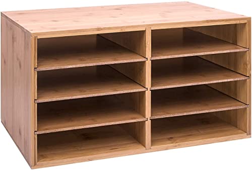 A4 Paper Large File Hygrad Large Bamboo Desktop File Sorter A4 Document Desk Tidy Organiser 8 Compartments Filing Storage, 49 x 31 x 25cm for Papers Stationery Magazines Folders Letters Office Tray 4 A4 Paper Large File Hygrad Large Bamboo Desktop File Sorter A4 Document Desk Tidy Organiser 8 Compartments Filing Storage, 49 x 31 x 25cm for Papers Stationery Magazines Folders Letters Office Tray - Image 4