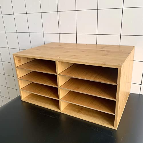 A4 Paper Large File Hygrad Large Bamboo Desktop File Sorter A4 Document Desk Tidy Organiser 8 Compartments Filing Storage, 49 x 31 x 25cm for Papers Stationery Magazines Folders Letters Office Tray 5 A4 Paper Large File Hygrad Large Bamboo Desktop File Sorter A4 Document Desk Tidy Organiser 8 Compartments Filing Storage, 49 x 31 x 25cm for Papers Stationery Magazines Folders Letters Office Tray - Image 5