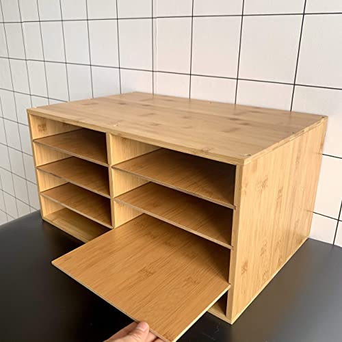 A4 Paper Large File Hygrad Large Bamboo Desktop File Sorter A4 Document Desk Tidy Organiser 8 Compartments Filing Storage, 49 x 31 x 25cm for Papers Stationery Magazines Folders Letters Office Tray 6 A4 Paper Large File Hygrad Large Bamboo Desktop File Sorter A4 Document Desk Tidy Organiser 8 Compartments Filing Storage, 49 x 31 x 25cm for Papers Stationery Magazines Folders Letters Office Tray - Image 6