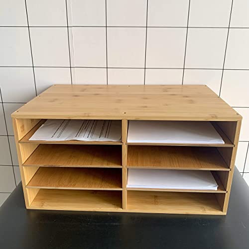 A4 Paper Large File Hygrad Large Bamboo Desktop File Sorter A4 Document Desk Tidy Organiser 8 Compartments Filing Storage, 49 x 31 x 25cm for Papers Stationery Magazines Folders Letters Office Tray 7 A4 Paper Large File Hygrad Large Bamboo Desktop File Sorter A4 Document Desk Tidy Organiser 8 Compartments Filing Storage, 49 x 31 x 25cm for Papers Stationery Magazines Folders Letters Office Tray - Image 7