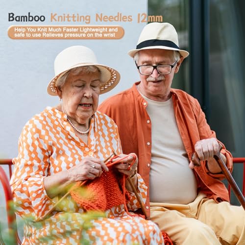 Aeelike 12mm Knitting Needles UK, Chunky Bamboo Knitting Needles, 35cm Long Thick Wooden Knitting Needles for Arthritic Hands, Large Knitting Needles for Chunky Blanket, 12mm Knitting Needles Wood 5 Aeelike 12mm Knitting Needles UK, Chunky Bamboo Knitting Needles, 35cm Long Thick Wooden Knitting Needles for Arthritic Hands, Large Knitting Needles for Chunky Blanket, 12mm Knitting Needles Wood - Image 5