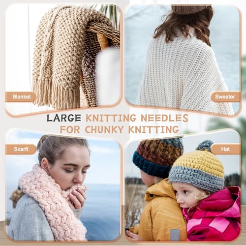 Aeelike 12mm Knitting Needles UK, Chunky Bamboo Knitting Needles, 35cm Long Thick Wooden Knitting Needles for Arthritic Hands, Large Knitting Needles for Chunky Blanket, 12mm Knitting Needles Wood 6 Aeelike 12mm Knitting Needles UK, Chunky Bamboo Knitting Needles, 35cm Long Thick Wooden Knitting Needles for Arthritic Hands, Large Knitting Needles for Chunky Blanket, 12mm Knitting Needles Wood - Image 6