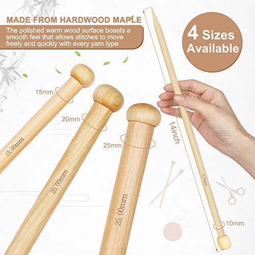 Aeelike 15mm Knitting Needles 35cm, Pair of 15mm Long Bamboo Knitting Needles Wooden for Chunky Wool Blanket, Suitable for Arthritic Hands 3 Aeelike 15mm Knitting Needles 35cm, Pair of 15mm Long Bamboo Knitting Needles Wooden for Chunky Wool Blanket, Suitable for Arthritic Hands - Image 3