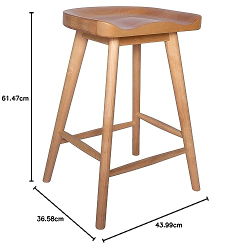 Amazon Brand - Rivet Kitchen Height Bar Counter Stool, Birch, Natural Finish, 36.6 cm D x 44 cm W x 61.5 cm H 7 Amazon Brand - Rivet Kitchen Height Bar Counter Stool, Birch, Natural Finish, 36.6 cm D x 44 cm W x 61.5 cm H - Image 7