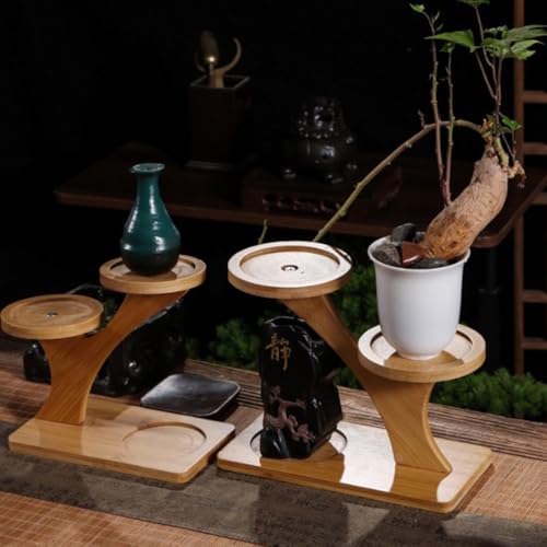 Angoily 2PCS Tiered Plant Stand, Tabletop Bamboo Plant Stand, Mini Desktop Succulent Plant Holder for Indoor Plants (3 Tier) 2 Angoily 2PCS Tiered Plant Stand, Tabletop Bamboo Plant Stand, Mini Desktop Succulent Plant Holder for Indoor Plants (3 Tier) - Image 2