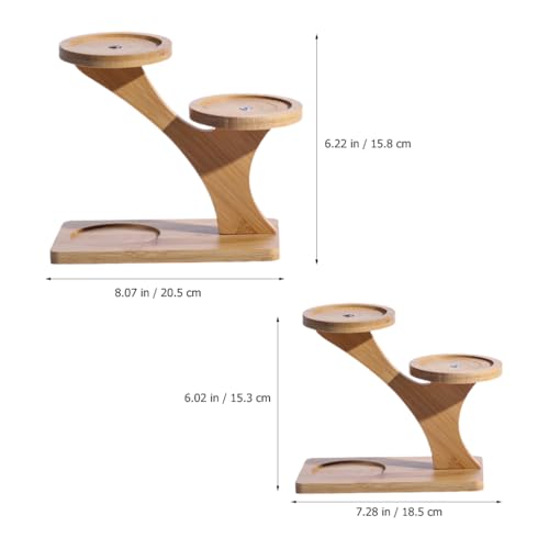 Angoily 2PCS Tiered Plant Stand, Tabletop Bamboo Plant Stand, Mini Desktop Succulent Plant Holder for Indoor Plants (3 Tier) 3 Angoily 2PCS Tiered Plant Stand, Tabletop Bamboo Plant Stand, Mini Desktop Succulent Plant Holder for Indoor Plants (3 Tier) - Image 3