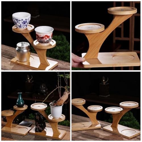 Angoily 2PCS Tiered Plant Stand, Tabletop Bamboo Plant Stand, Mini Desktop Succulent Plant Holder for Indoor Plants (3 Tier) 4 Angoily 2PCS Tiered Plant Stand, Tabletop Bamboo Plant Stand, Mini Desktop Succulent Plant Holder for Indoor Plants (3 Tier) - Image 4